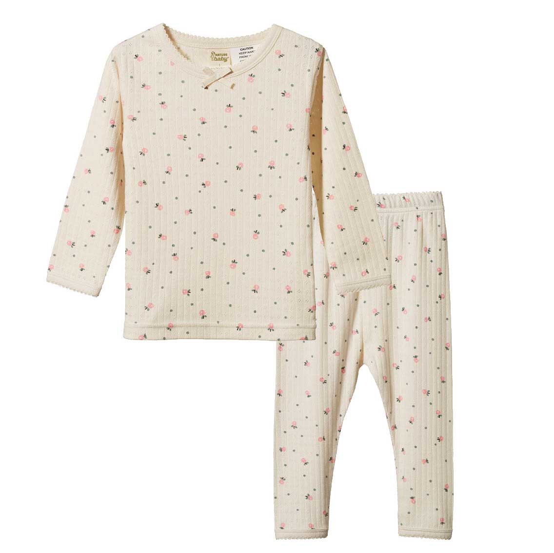 Nature Baby Long Sleeve Pyjama Set Pointelle 3-4Y